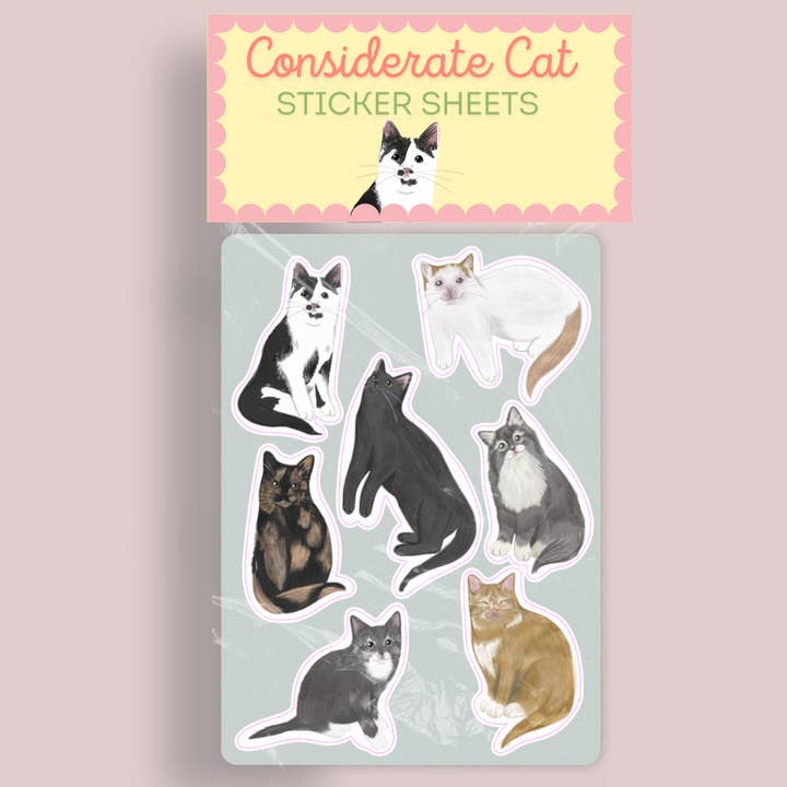 Feuille d'autocollants pour la vente par Considerate Cat Design