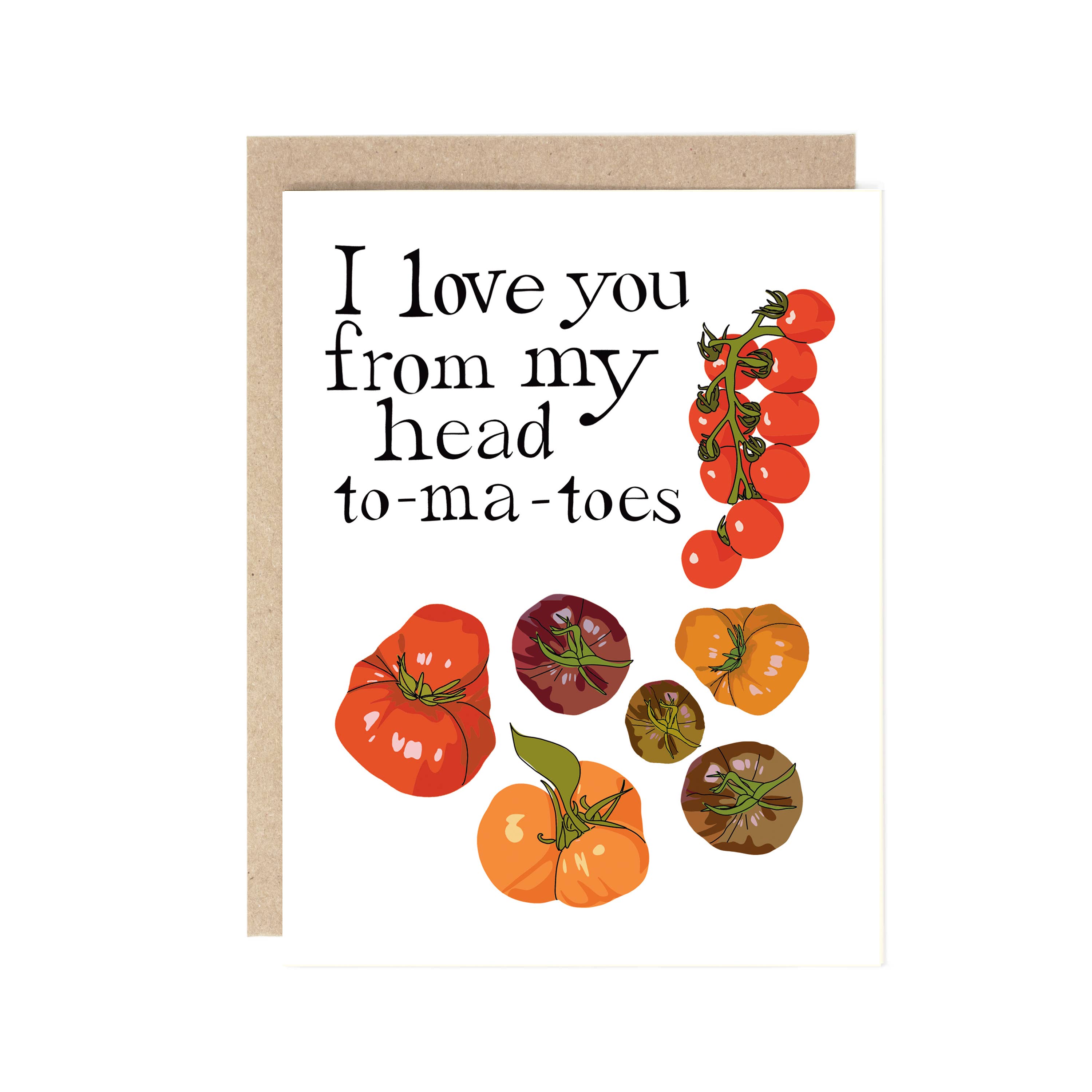 Drawn Goods - Wholesale Valentine's Day Card - I love you from my head to-ma-toes Pun Valentine's Day Card0