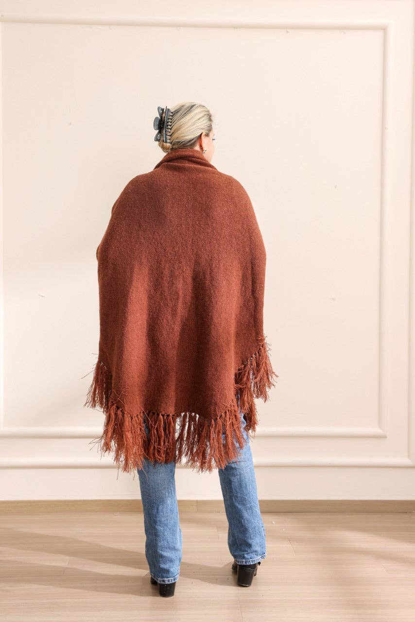 Emilie collection - Wholesale Poncho - Women's - Brown poncho5