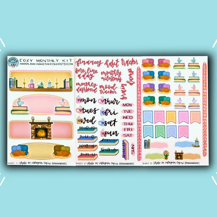 Kit mensile accogliente per la vendita all'ingrosso da parte di Planning With Kay