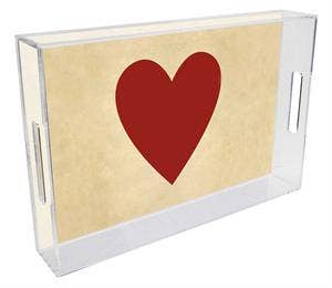 Marye-Kelley – wholesale Decorative tray – T1864-Vintage Heart Lucite Tray0