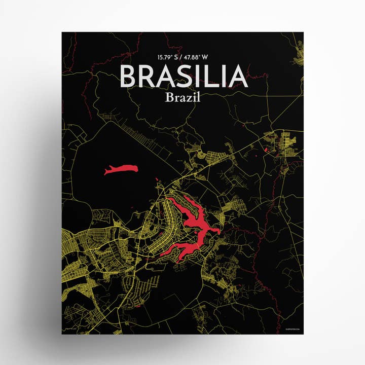 Poster Stadtplan von Brasília für den Großhandel von OurPoster.com