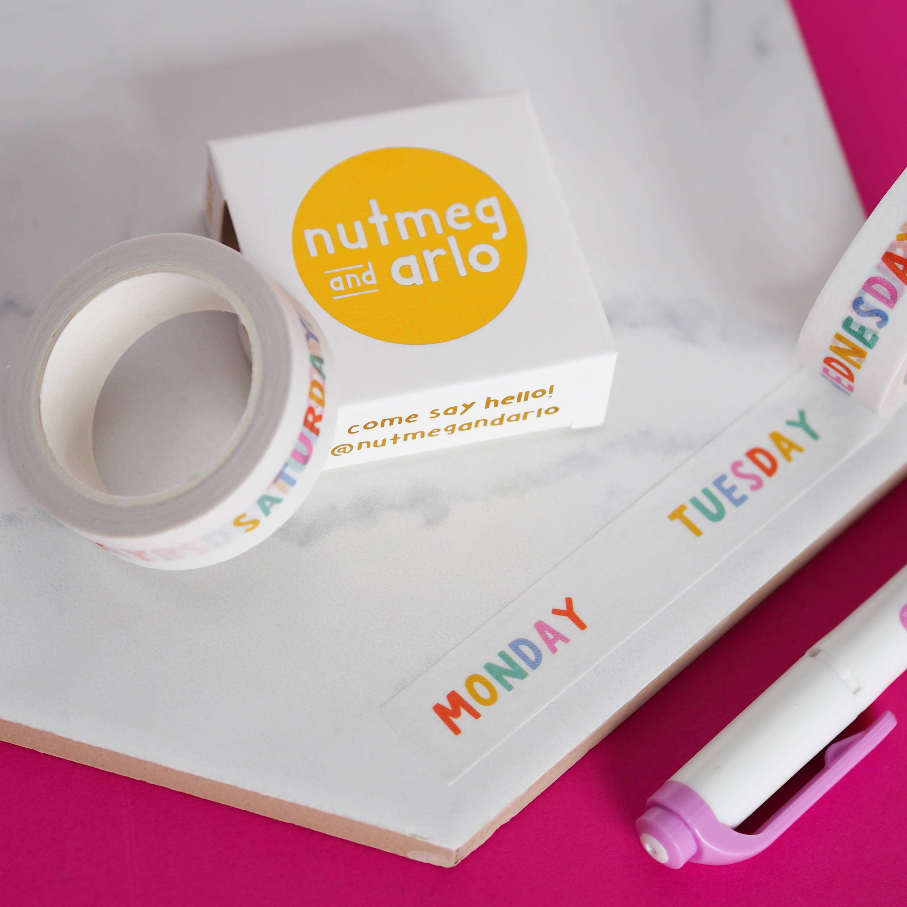 Nutmeg and Arlo - Wholesale Washi Tape - Days of the Week Organisation Washi Tape2