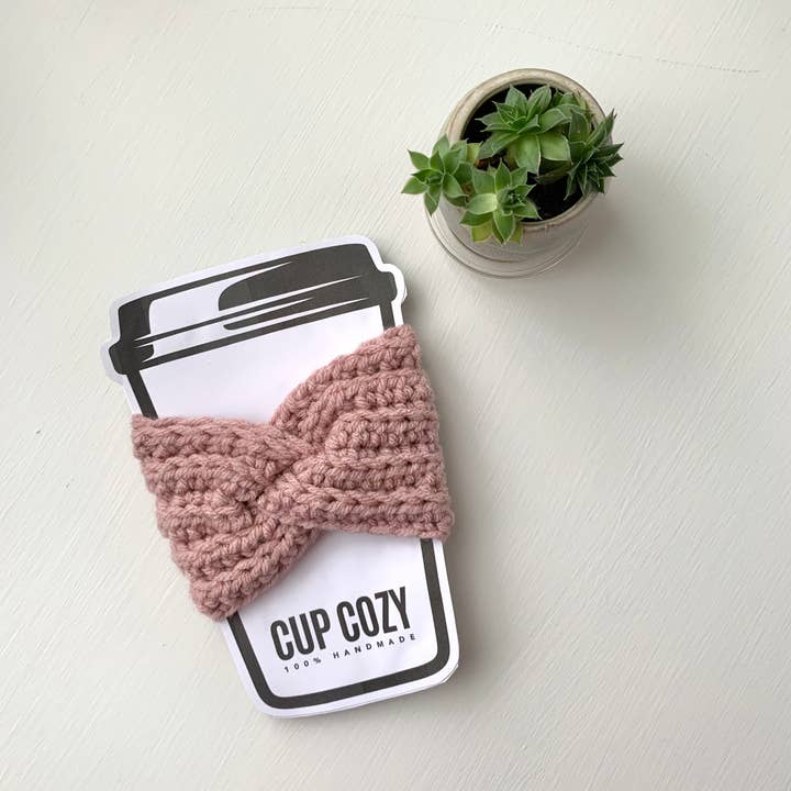 Crochet Happens - Wholesale Drink Huggers & Koozies - Twisted Coffee Cozies - Set of 5 - Made to Order5