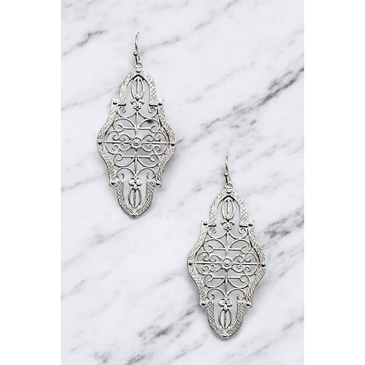 Andrea Bijoux - Wholesale Dangle Earrings - BOHO CHIC FILIGREE DROP EARRING