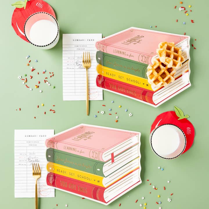 My Mind’s Eye - Wholesale Disposable Plate - BTS1045 - Stack of Books Paper Plate1