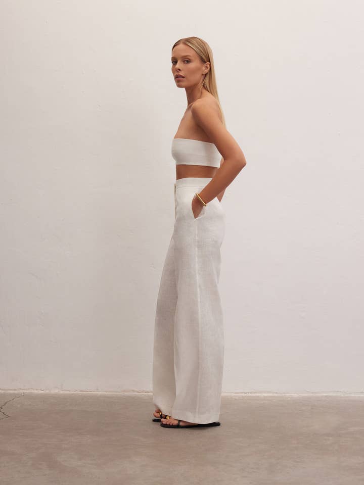 Le Cle - Wholesale Pants – Women's - Nyx Pants | High-Waisted Linen Trousers5