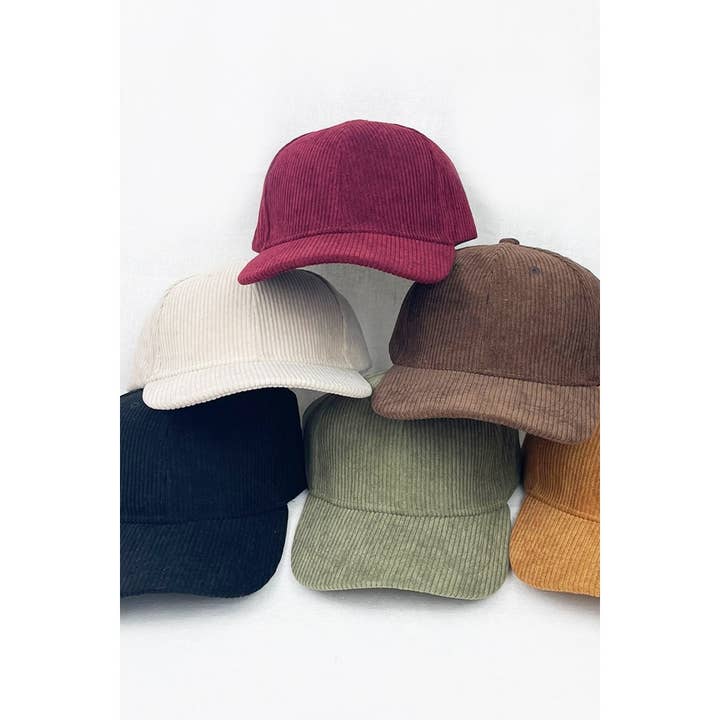 Love and Repeat - Wholesale Baseball Cap - Women's - Classic Colors of Solid Corduroy Baseball Hat