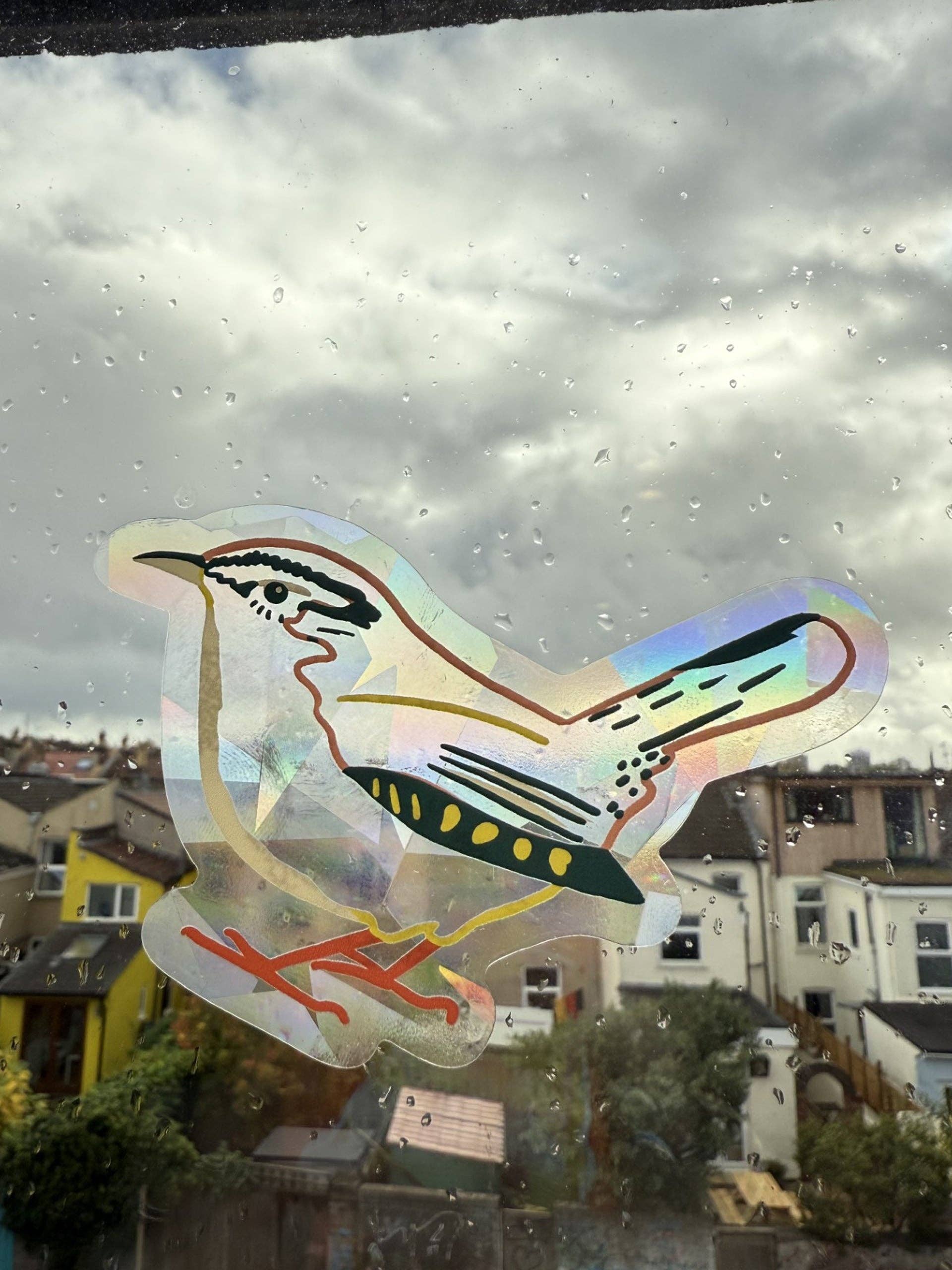 naomi wilkinson illustration - Vendita all'ingrosso Acchiappasole - Adesivo Wren Suncatcher1