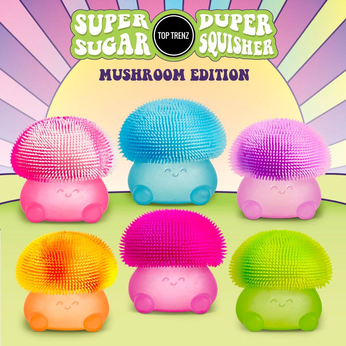 Top Trenz Inc - Wholesale Squishy Toy - Kids & Baby - Super Duper Sugar Squisher Toy- Mushroom3