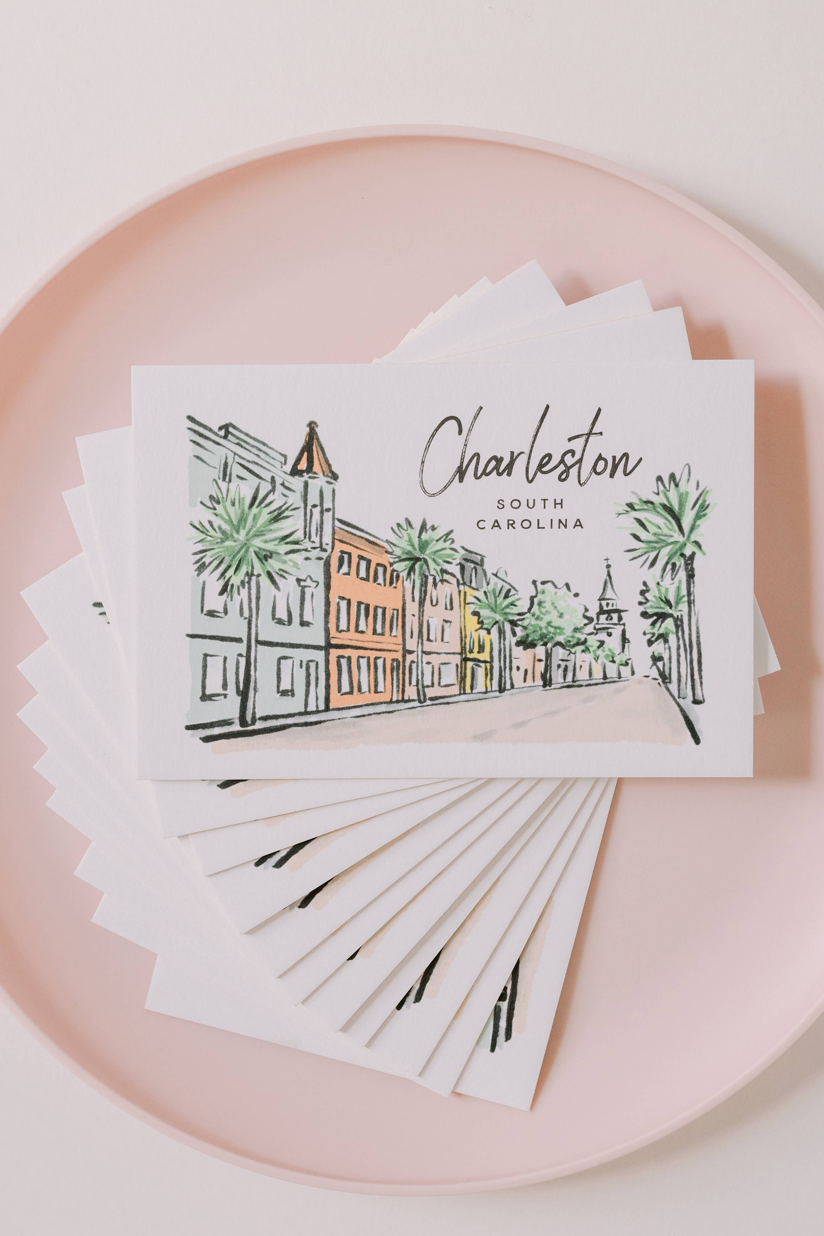 Texture Design Co – Engroshandel Postkort – Charleston Postkort - Sherbet Streets Samling3