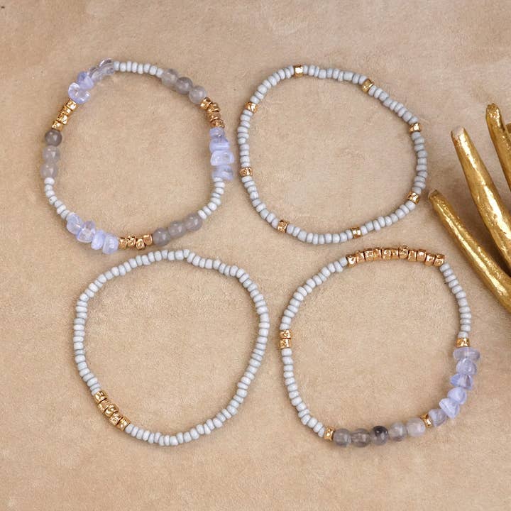 PennyLine inc - Wholesale Jewelry Set - Sunwashed Layers – Dainty Beaded Bracelet Set (4pc)6