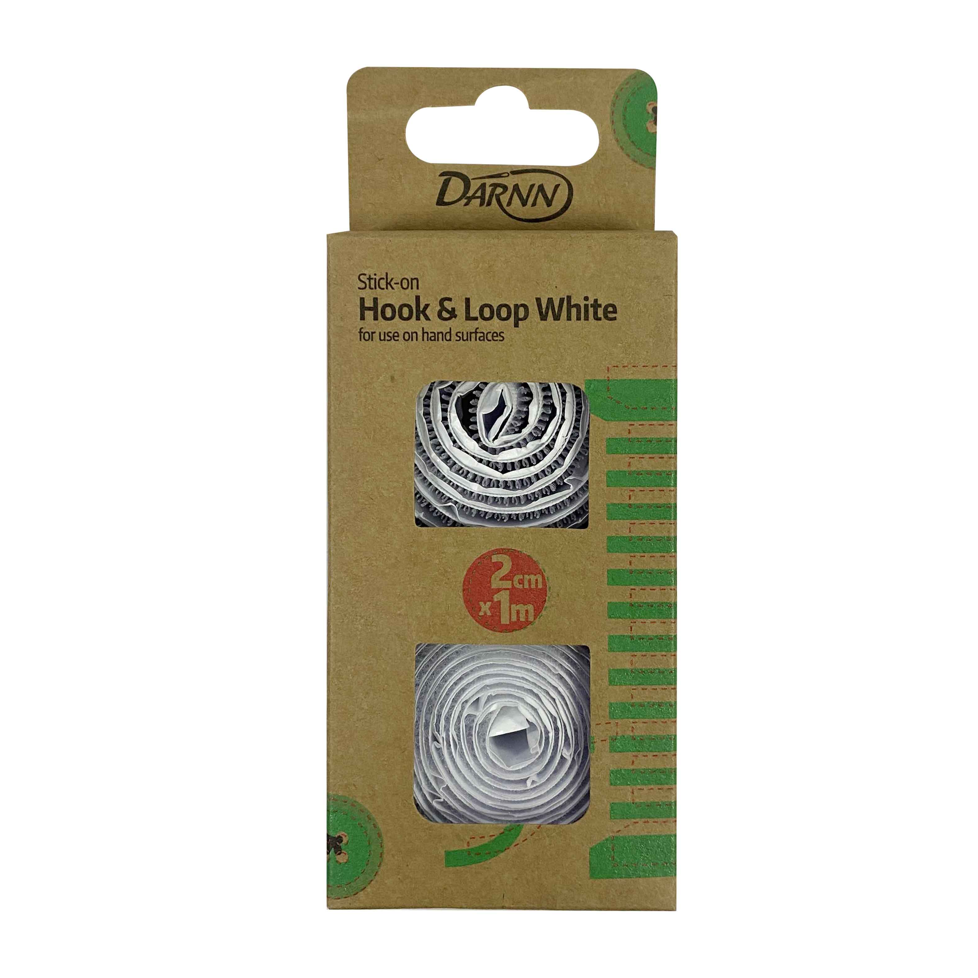 Max-Link Solutions Ltd - Wholesale Craft Supplies - Darnn Stick On Hook & Loop Tape White, No Sew Hook & Loop0