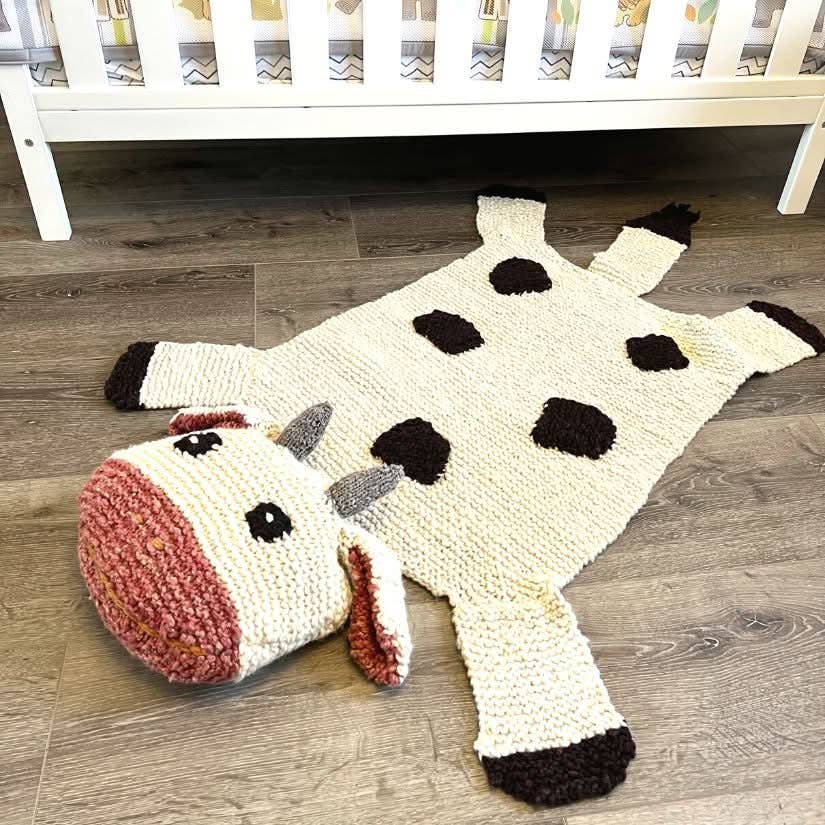 Default Organic Wool Play Mat + Nursery Rug  | Cow for wholesale on Faire1