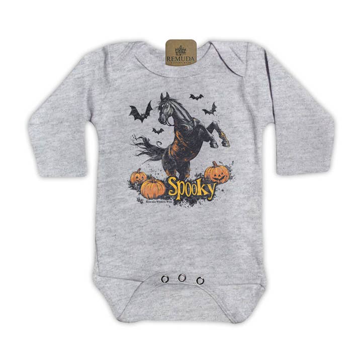 SPOOKY Horse Infant Western One Piece Halloween Romper for wholesale by Remuda Western Wear