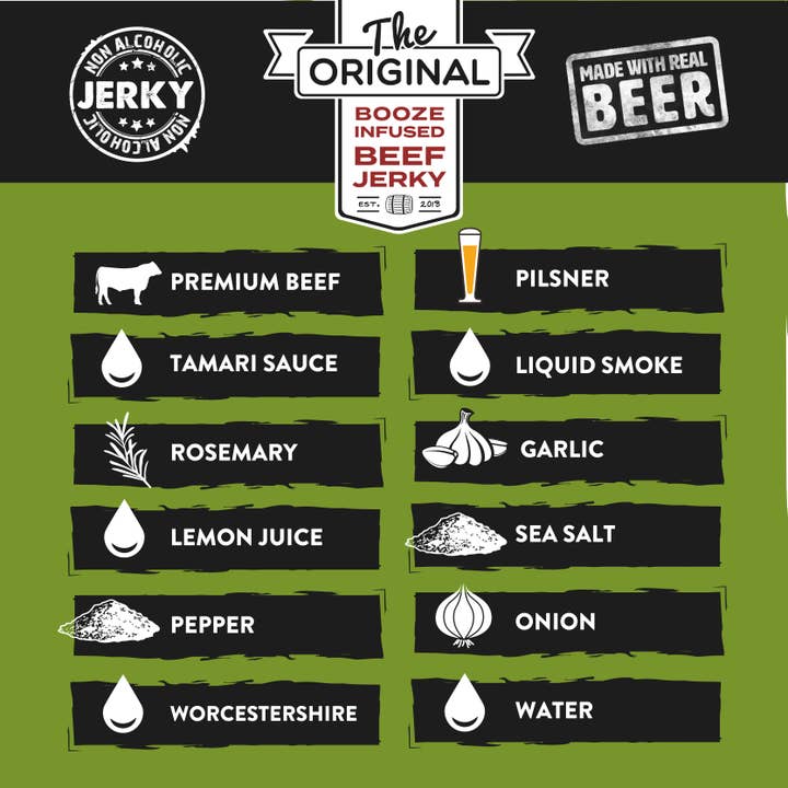 Boozy Jerky - Wholesale Jerky - Rosemary Garlicky Pilsner Beef Jerky1