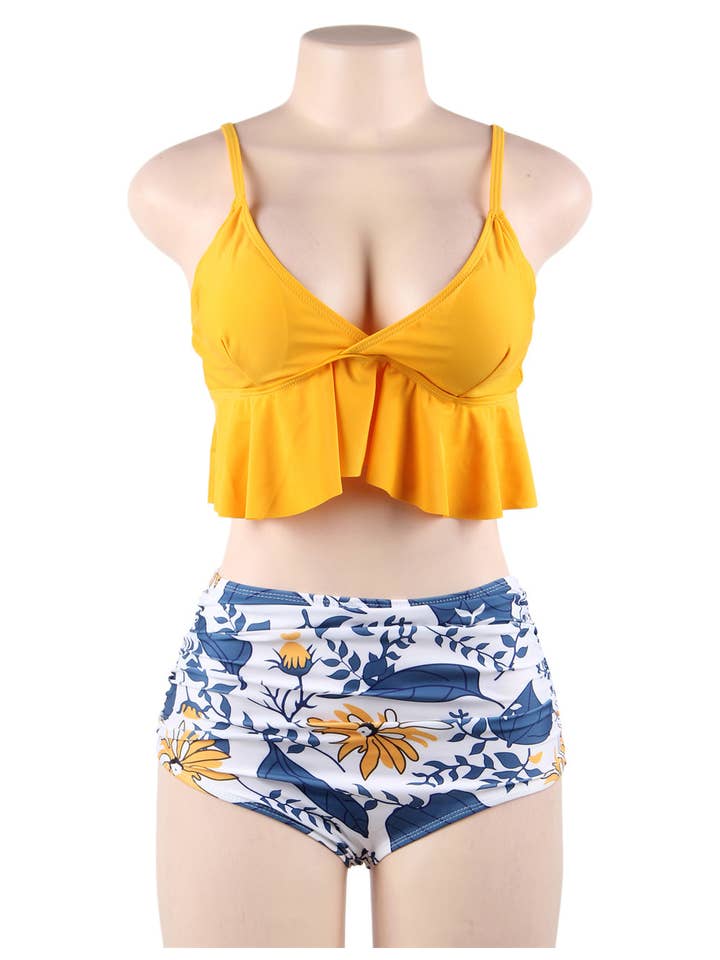 Lovely Lies - Wholesale Two Piece Swimsuit - Women's - Ladies Two Piece Printed Palm Tree Bathing Suit5