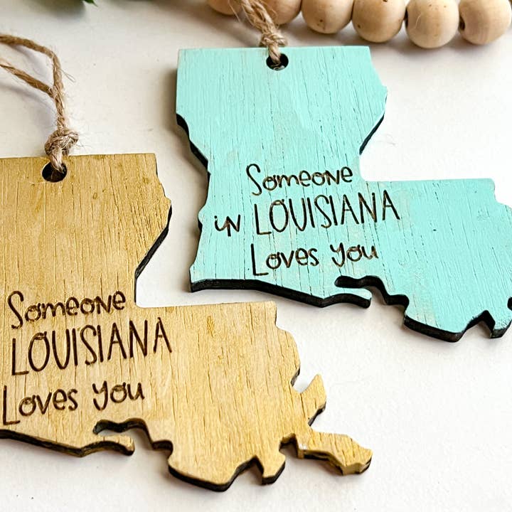 Geaux Magnolia - Wholesale Ornament - Turquoise Someone in Louisiana Loves You Ornament1