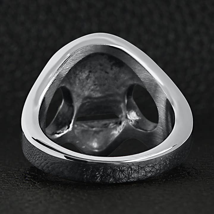 Stainless Steel Polished Skull Ring for wholesale by WJW