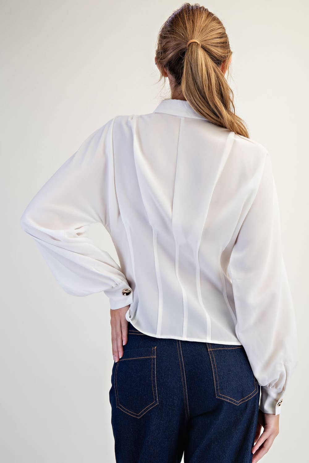 Edit by Nine - Wholesale Blouse - Women's - Dolman Sleeve Pleat Detail Woven Blouse3