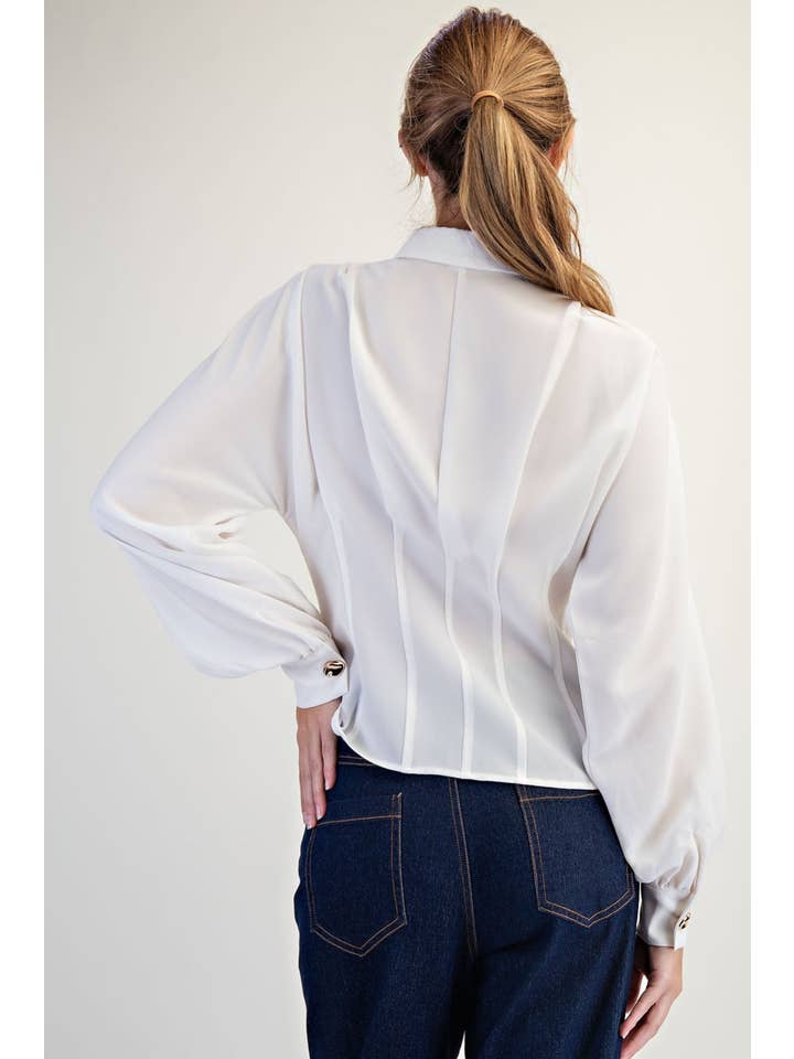 Edit by Nine - Wholesale Blouse - Women's - Dolman Sleeve Pleat Detail Woven Blouse3