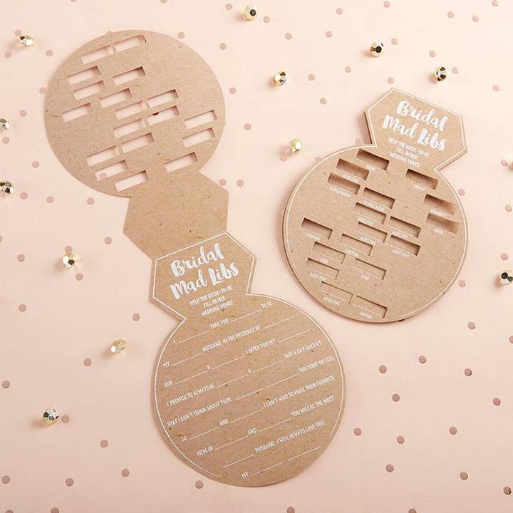 Kate Aspen - Wholesale Card Game - Kraft Bridal Shower Game Card - Ring Shape Set of 50