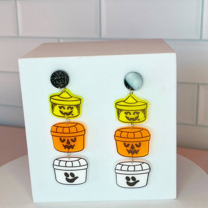 NatterDoodle – Brincos de argola por atacado – Assustado Happy Meal - Brincos Inspirados no Halloween McDonalds2