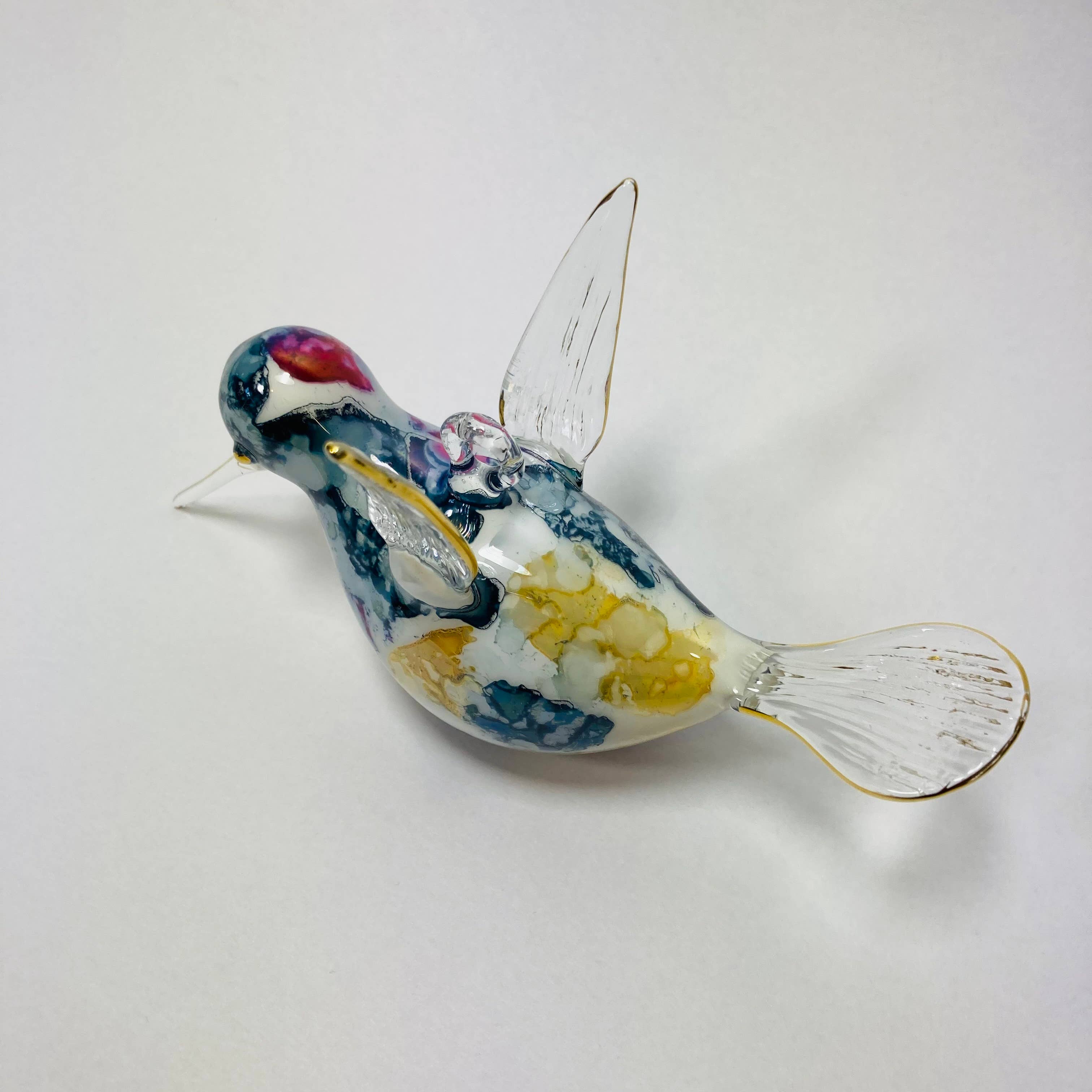 Dandarah (Ships from USA) - Wholesale Ornament - Blown Glass Ornament - Hummingbird: Multi / Blue4