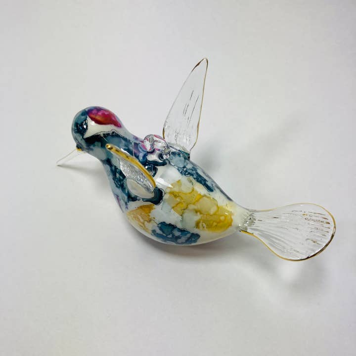 Dandarah (Ships from USA) - Wholesale Ornament - Blown Glass Ornament - Hummingbird: Multi / Blue4