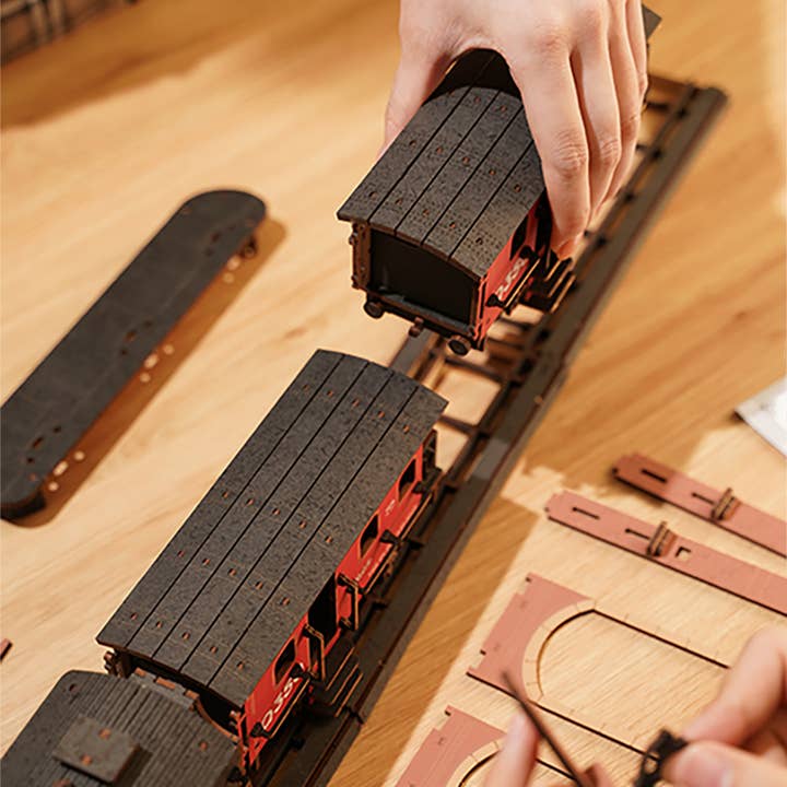 Robotime – Kit de artesanato DIY por atacado – TGS01 Steam Journey Robotime Rollife 3D Puzzle de Madeira 3