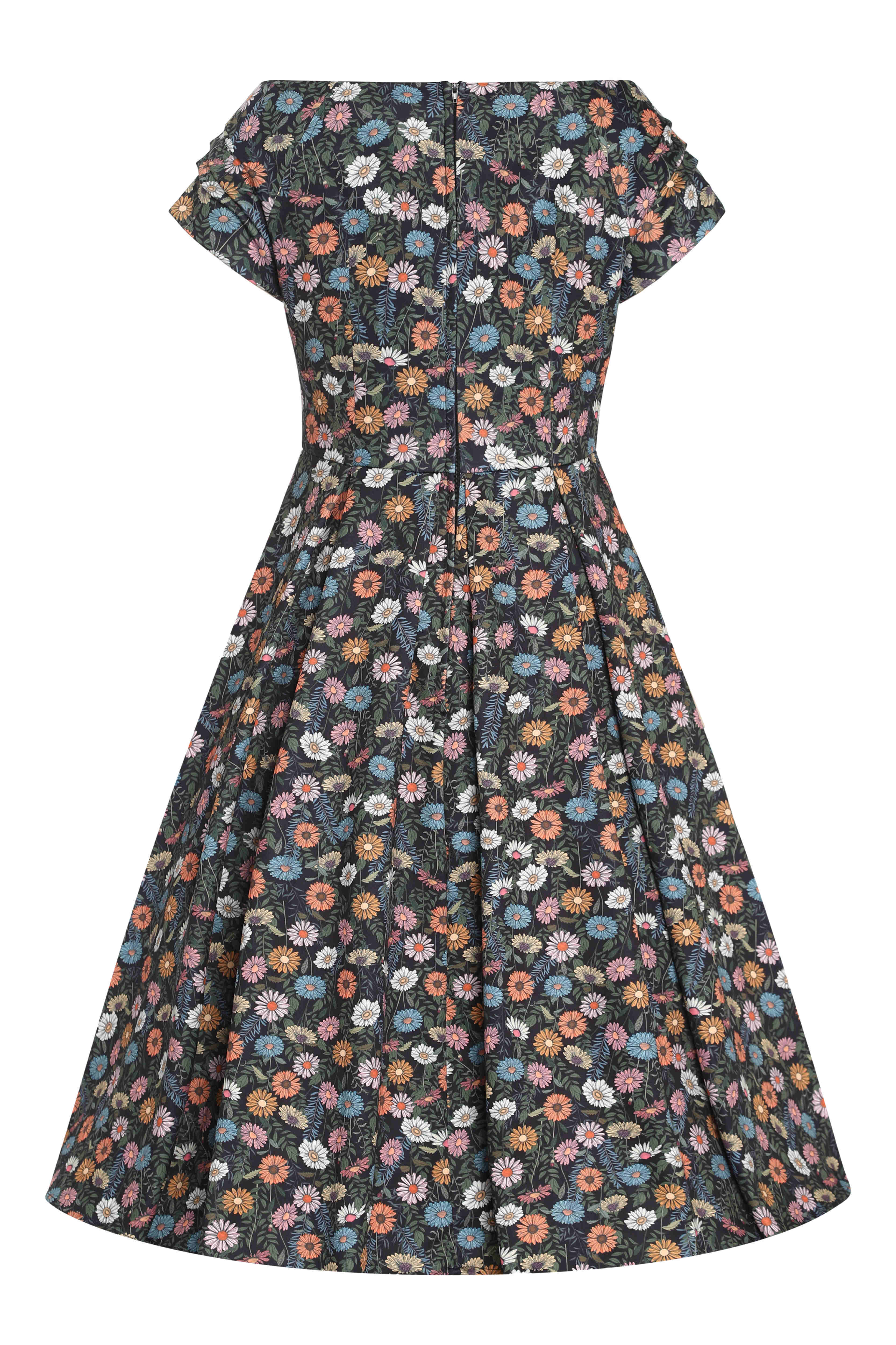 Dolly & Dotty – wholesale Dress – Women's – Lily Black Wildflower Off-Shoulder Dress3