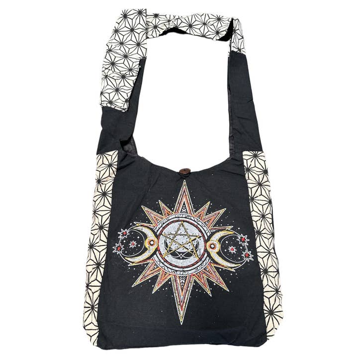Rising International Inc - Wholesale Tote Bag - Women's - Cotton EMb Pentagram Bag RIB1834