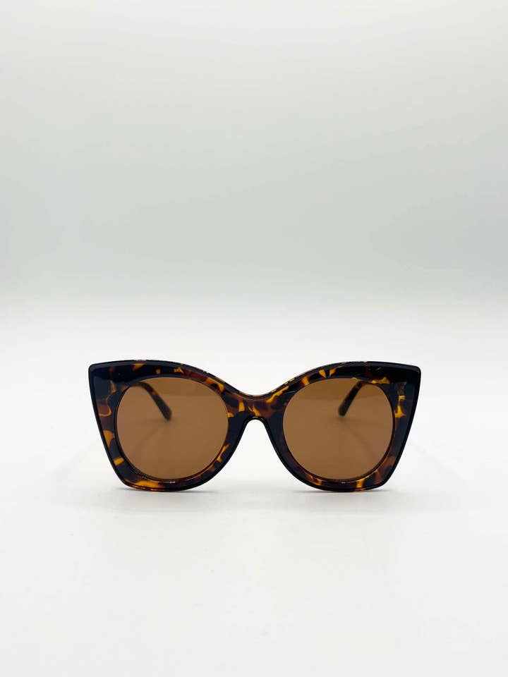 Oversized Round Cat-Eye Sunglasses in Tortoiseshell for wholesale by AFA COLLECTIVE