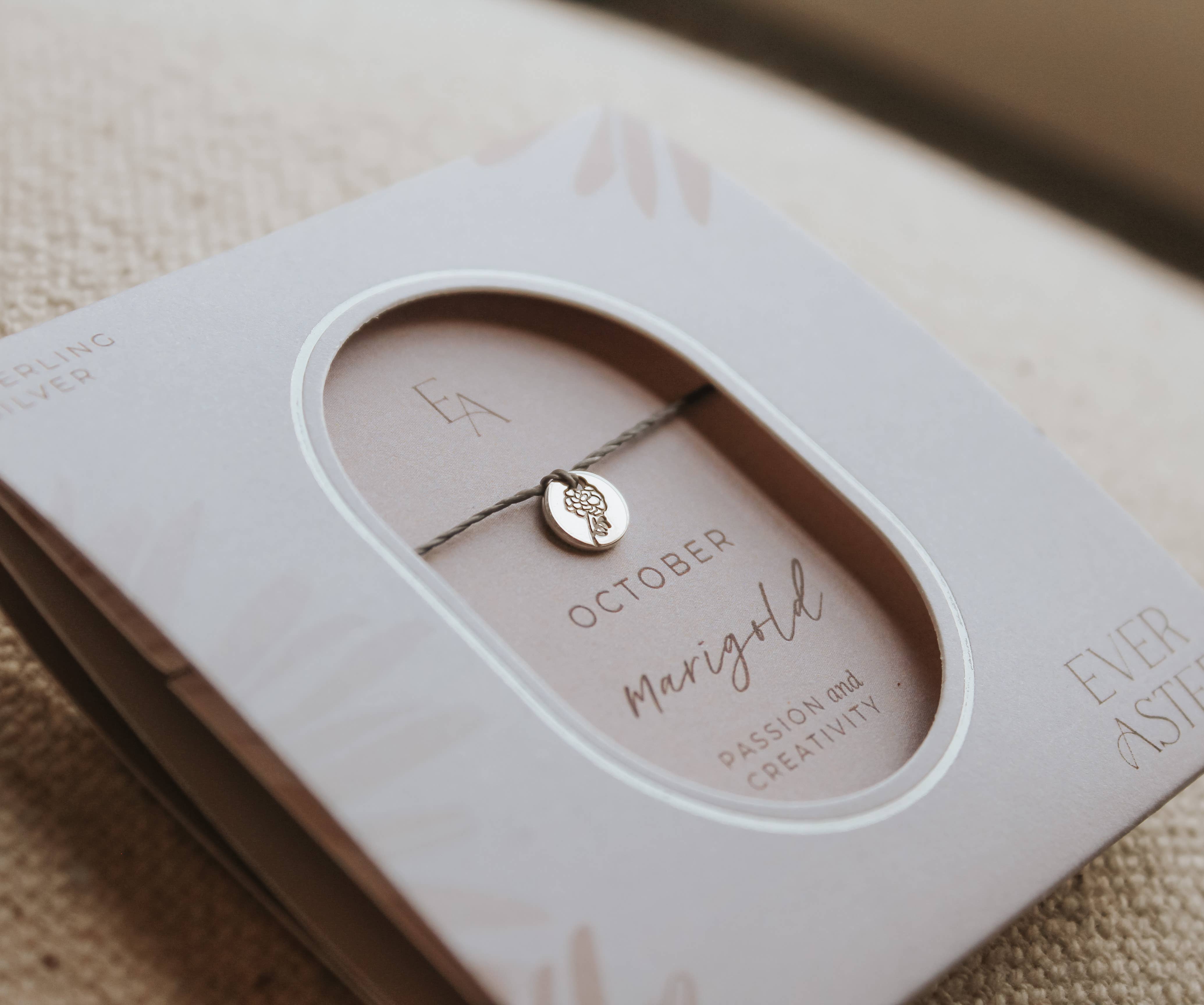 Ever Aster - Wholesale Charm/Dangle Bracelet - October Marigold Birth Flower Bracelet0