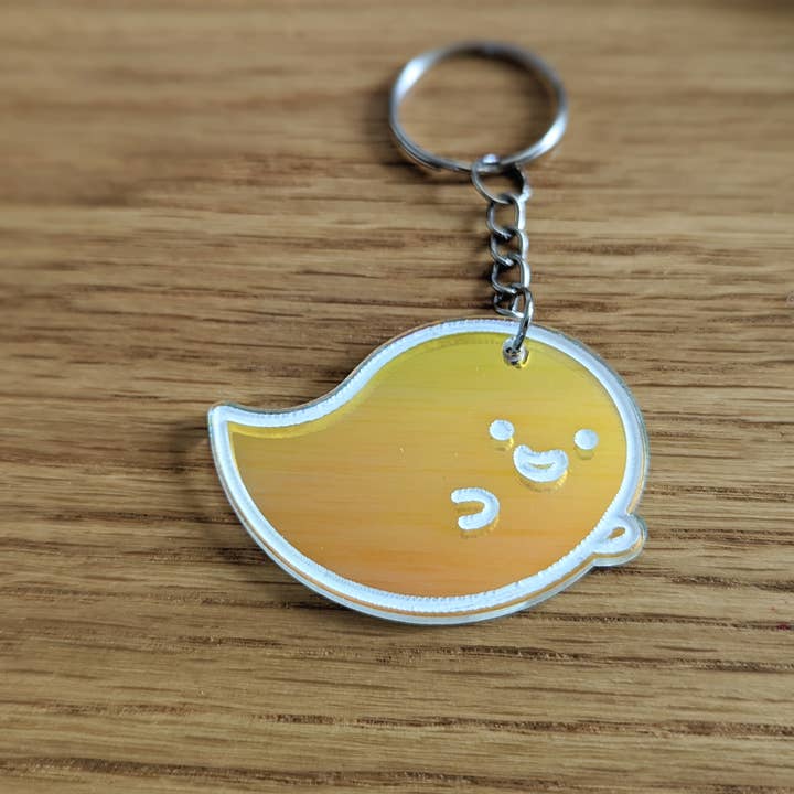 Chikai Shop – wholesale Keychain – Women's – Halloween Ghost keychain on iridescent translucent acrylic1