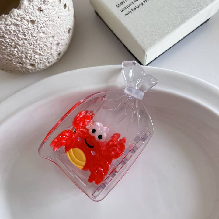 SoapElenGlen - Wholesale Hair Clip - Women's - Creative Sea Creature in Transparent Bag Acetate Hair Clip0