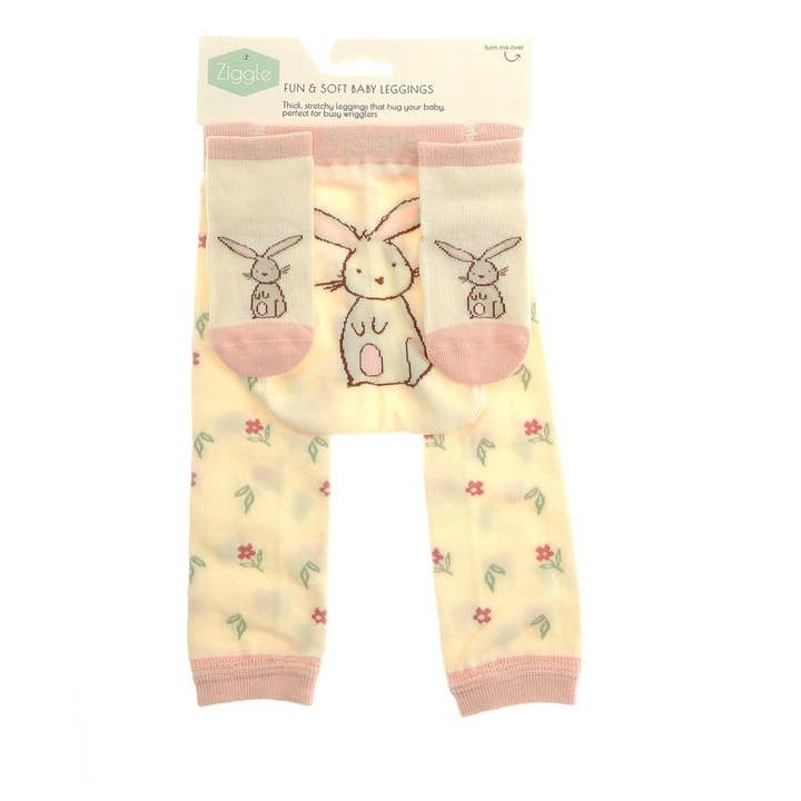 Ziggle Baby - Wholesale Clothing Set - Baby - Bunnies Cream Leggings and Socks Set