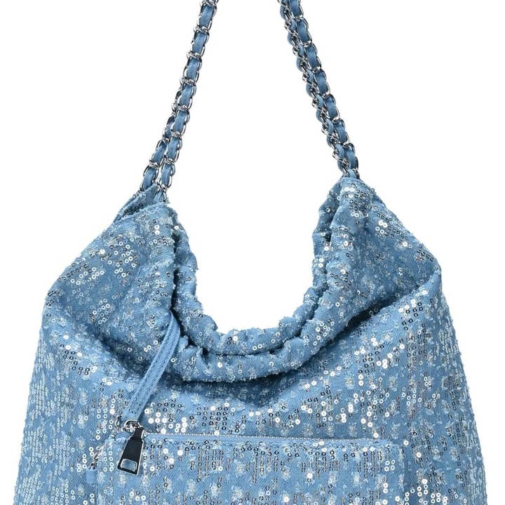 MiMi Wholesale - Wholesale Shoulder Bag - Women's - BGS6561 Rachelle Sequin Hobo Bag With Wristlet