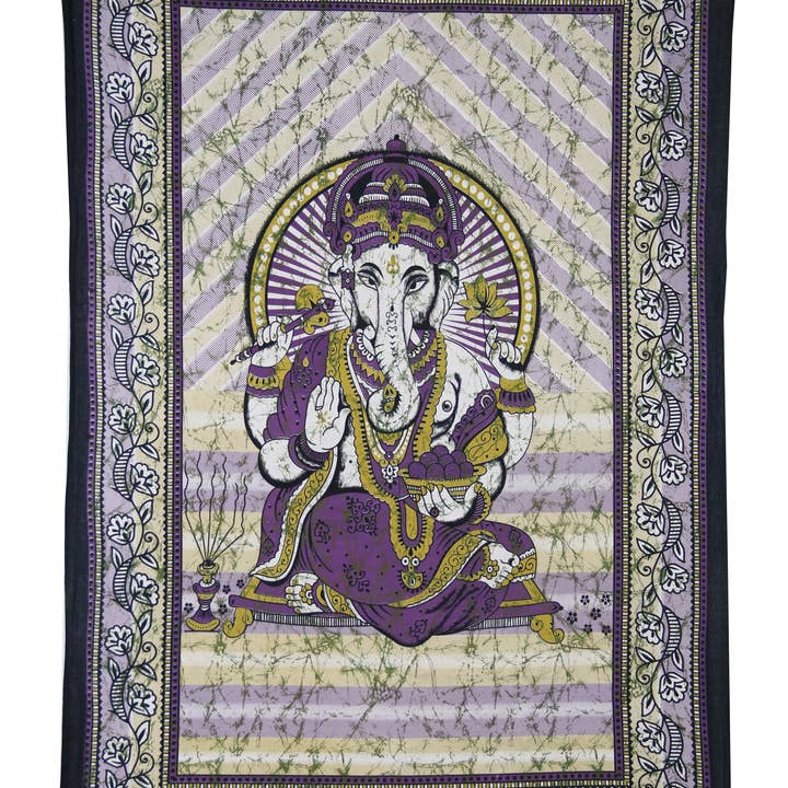 Lungta Imports - Wholesale Tapestry/Textile - Ganesha Ganesh Ganpati Tapestry Wall Hanging Decor6