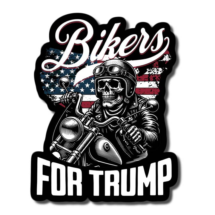 Adesivo impermeabile Bikers For Trump per la vendita all'ingrosso da parte di Lyrical River Designs
