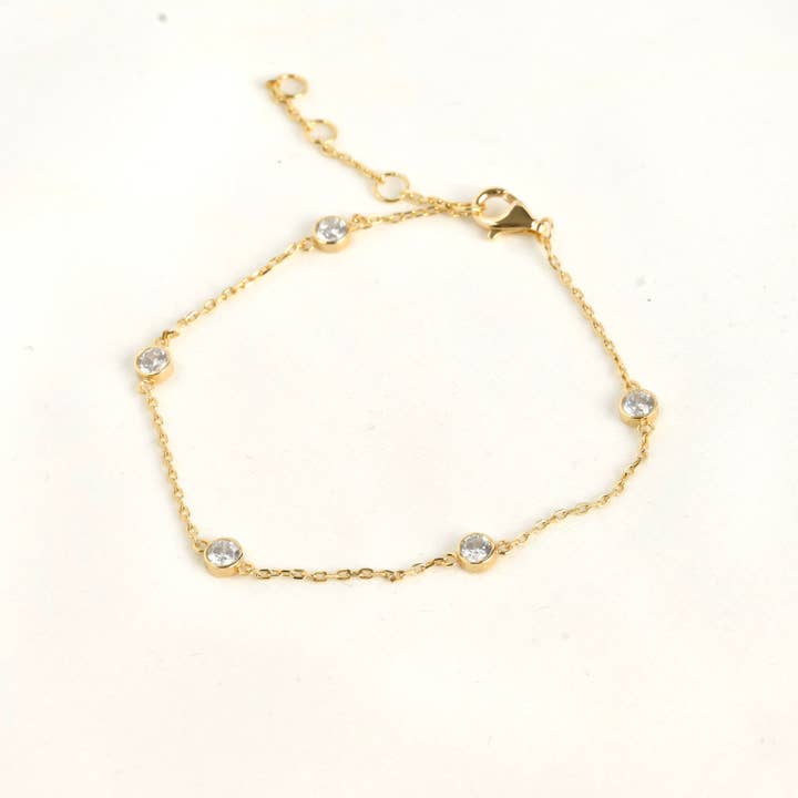 Blueyejewelry – Engroshandel Armbånd med vedhæng – Sølvarmbånd med diamanter - Bezel-armbånd - Kløverarmbånd5