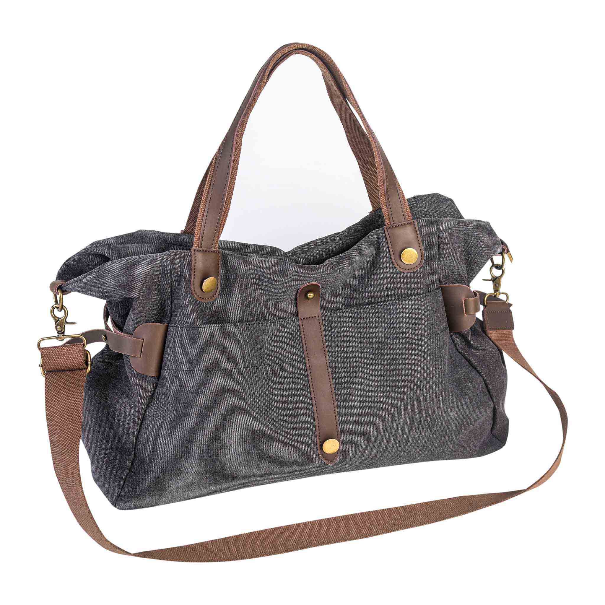 ZEDE PARIS - Wholesale Weekender Bag - Women's - SAINT-LAZARE - Weekend travel sports bag in canvas and leather57