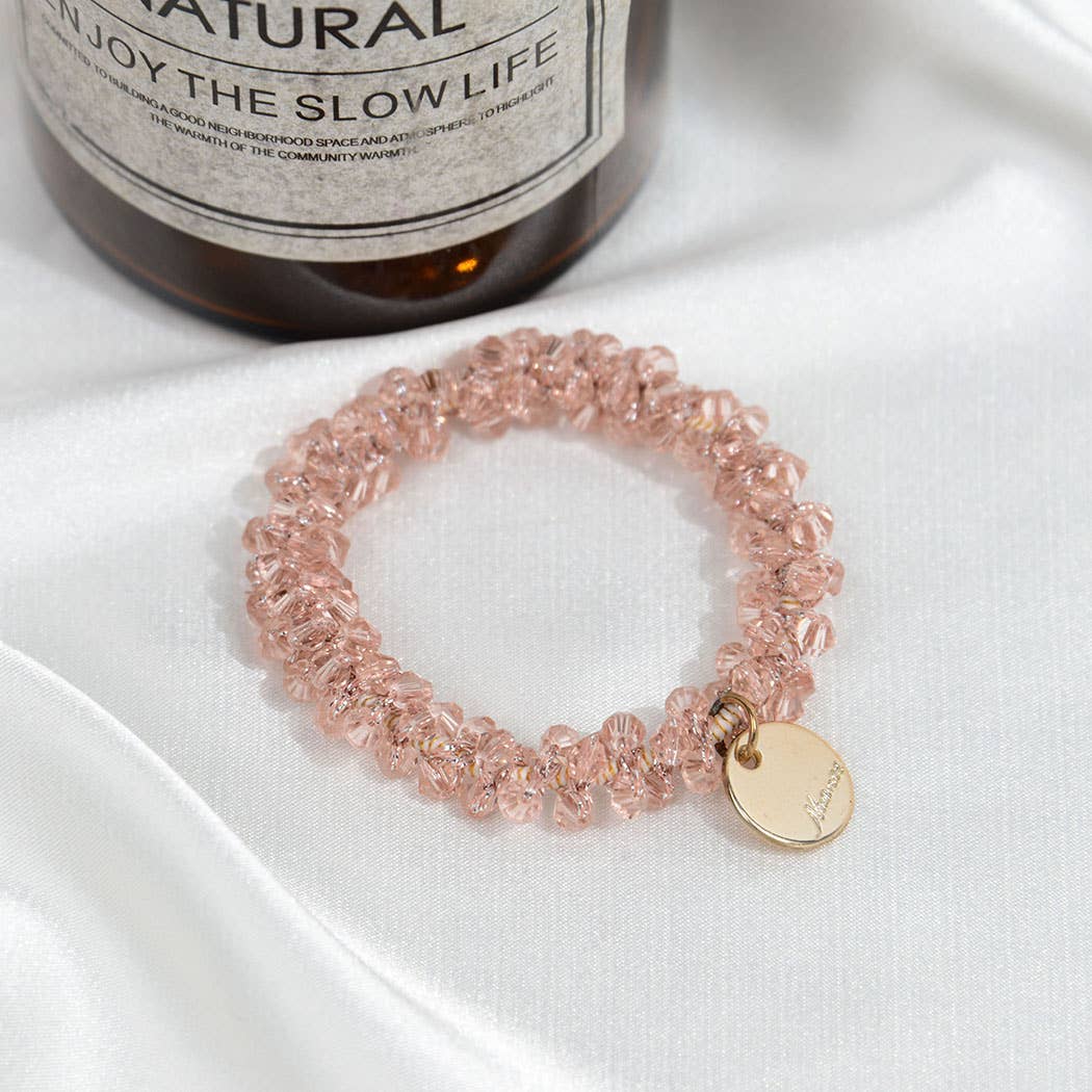 SoapElenGlen - Wholesale Scrunchie - Women's - Crystal Beaded Hair Scrunchies Bracelet6