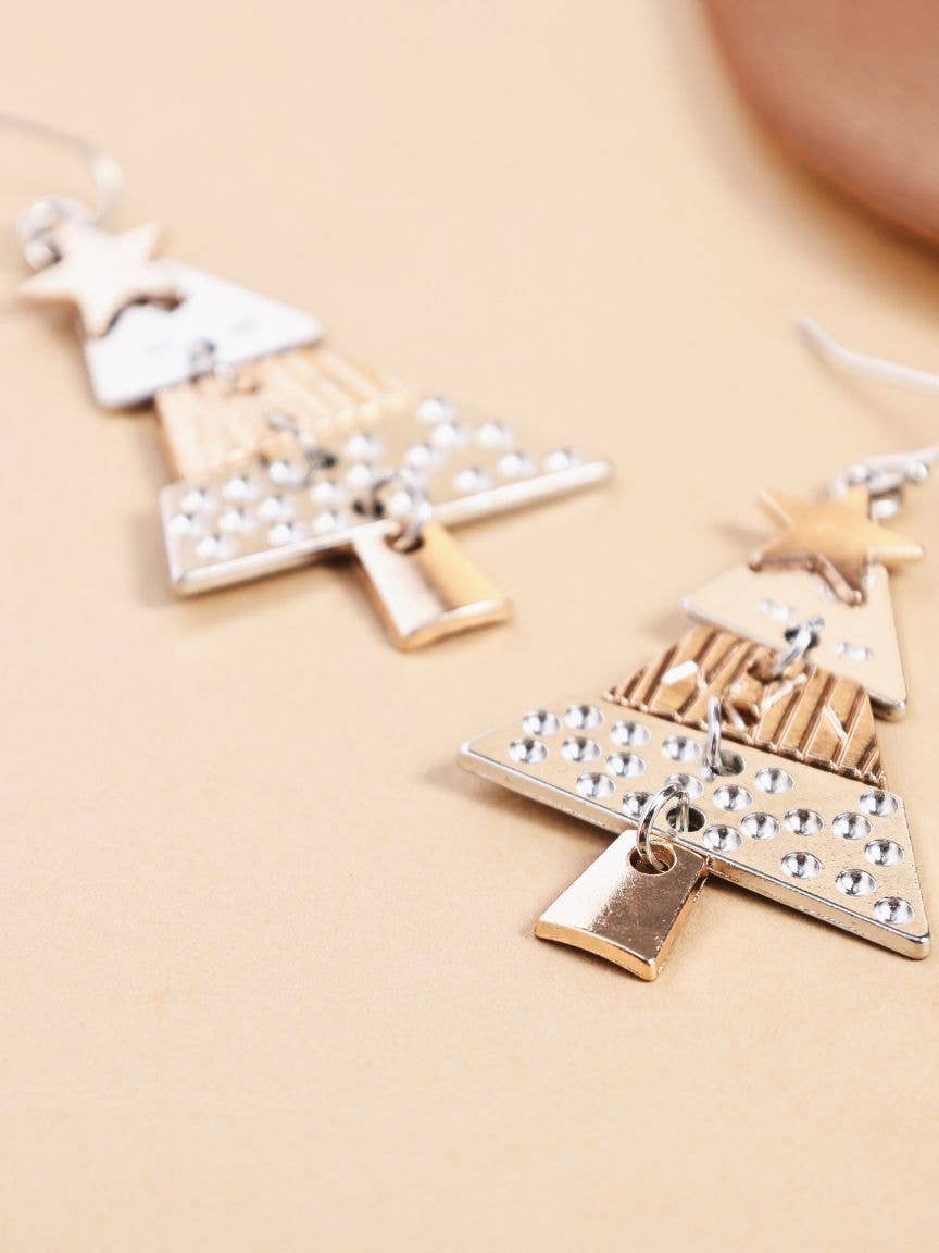 Revelari - Wholesale Dangle Earrings - Festive Christmas Tree Drop Earrings1