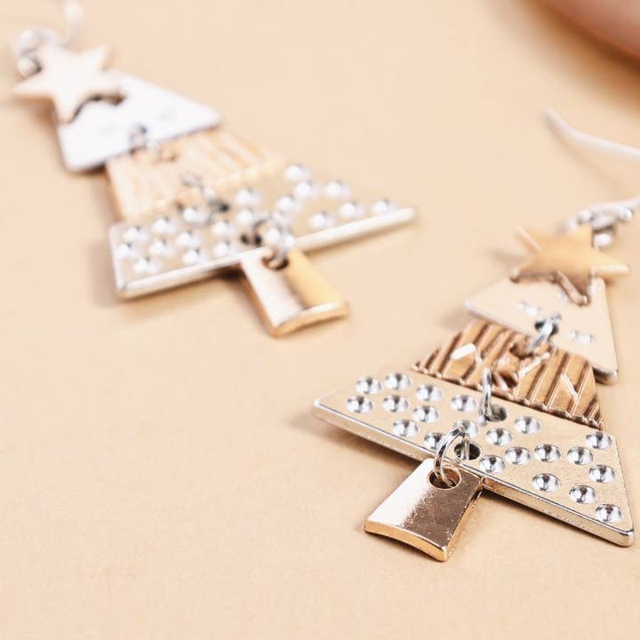 Revelari - Wholesale Dangle Earrings - Festive Christmas Tree Drop Earrings1