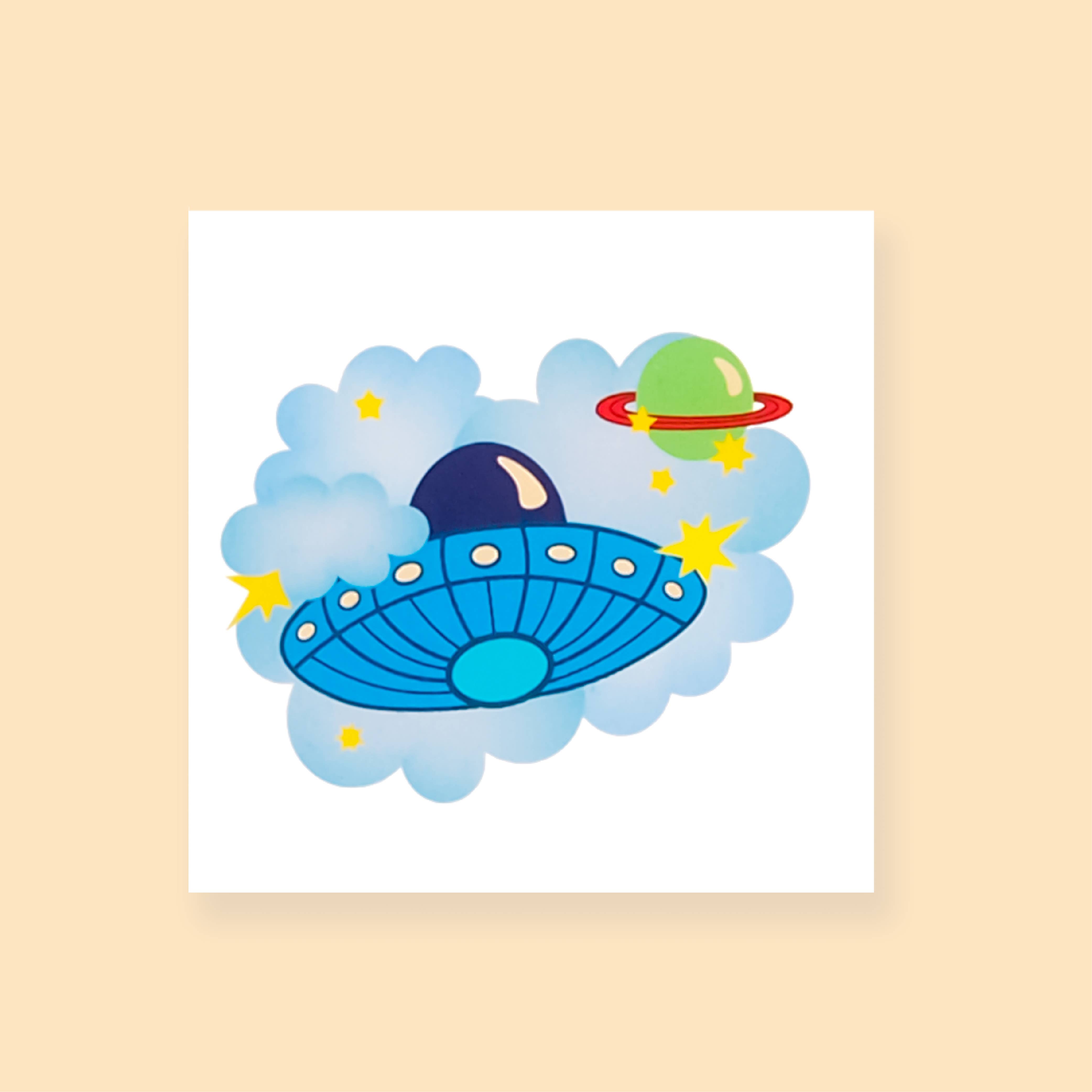 wowgoods – Tatuagem temporária - Crianças por atacado – Tatuagem Temporária Nave Espacial Galáctica