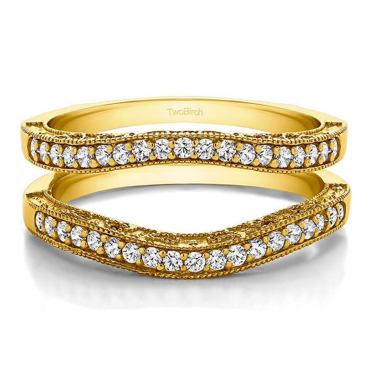 0,38 Kt. Contour Filigree und Ringschutz aus Gelbgold für den Großhandel von TwoBirch