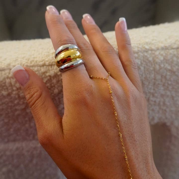 CHANSUTTPEARLS - Wholesale Band/Stacked Ring - TWO TONED RING