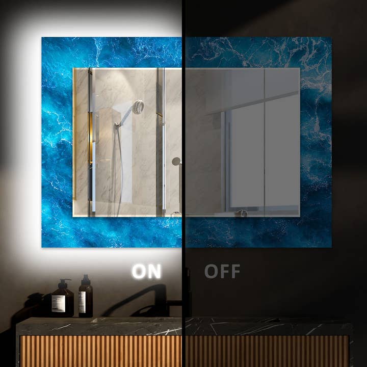 Abstrakt härdat glas väggspegel för wholesale av MyPhotostation