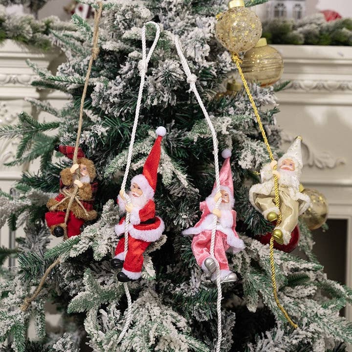 FurDecoration - Wholesale Ornament - Resin Santa Claus Climbing Rope Ornament4